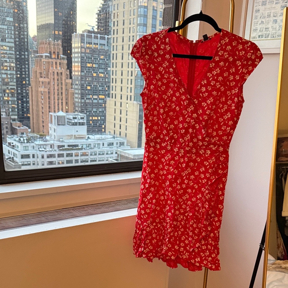 J. Crew Red Floral Mini Dress